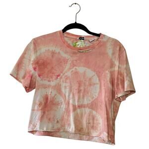 Hand Dyed Calvin Klein T-shirt Short sleeve Orange Shibori Reworked Upcycled